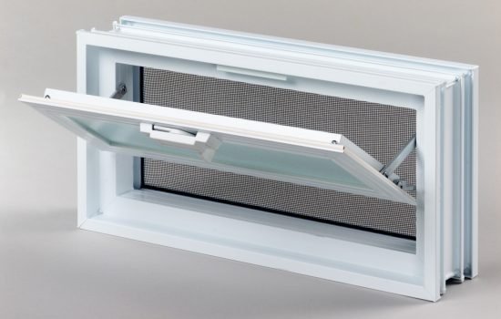 Went 2x1 okno wentylacyjne do pustaków szklanych i luksferów otwarte